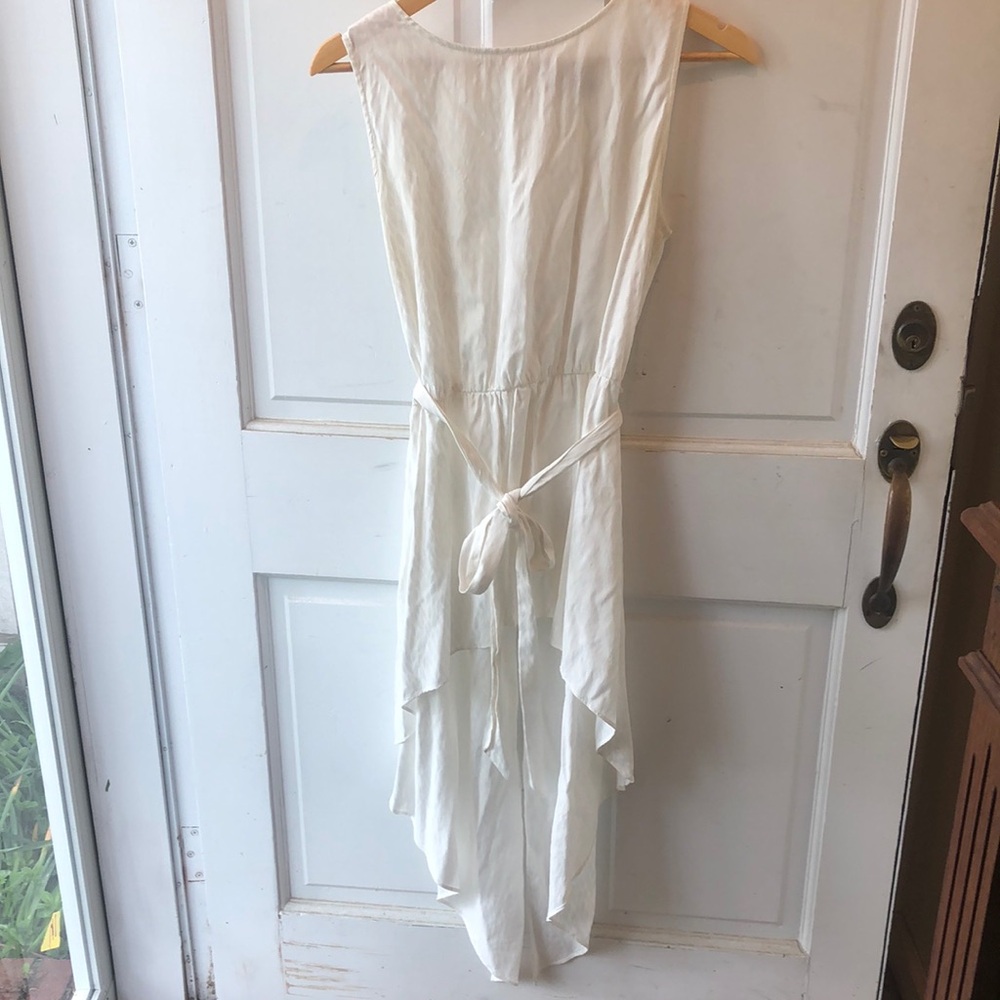 Anthropologie White Sleeveless Crew Neck Sundress Top